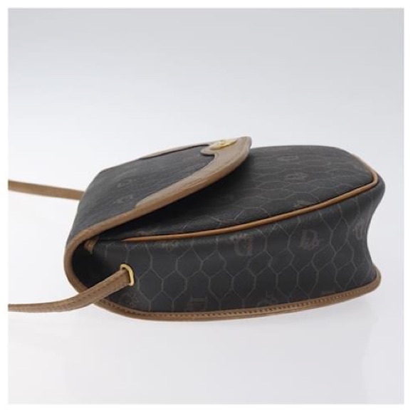 Vintage Christian Dior Honeycomb Canvas & Leather Flap Crossbody Bag - Picture 5 of 13